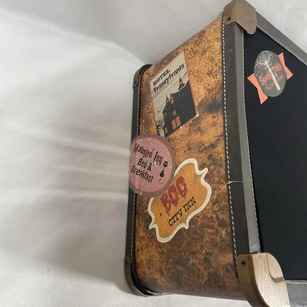 Halloween Animated Motion Activated Suitcase Prop w/ 3D Scary Skull WORKS 18x12